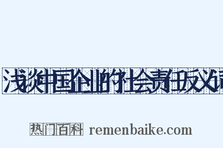 浅谈中国企业的社会责任反义词是什么意思的图片